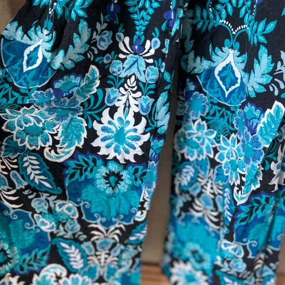 Blue Floral Corset Style Jumpsuit w/ Adjustable Straps & Pockets Xhilaration S - Picture 4 of 8